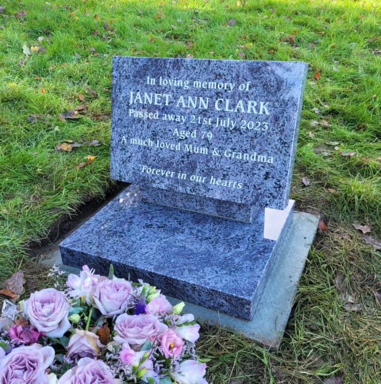 Blue pearl granite memorial tablet
