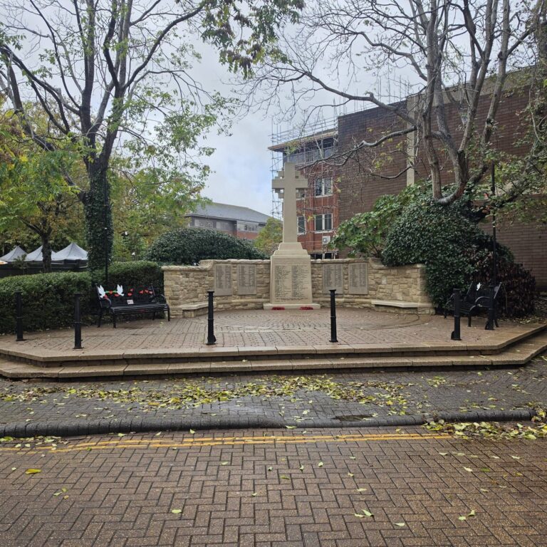 Fleet war memorial after maintenance cleaning