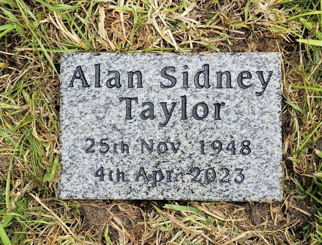 Grey granite lawn memorial tablet